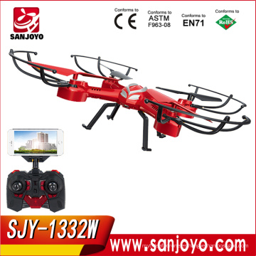 Nueva llegada UAV 2.4G 3D flip 4CH 6 ejes gyro rc drone modo sin cabeza Wifi FPV Cámara rc quadcopter SKY PHANTOM 1332 SJY-1332W